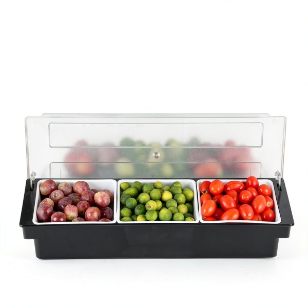 Fruit Veggie Condiment Caddy FEOOWV 3 Compartment Plastic Organizer-4