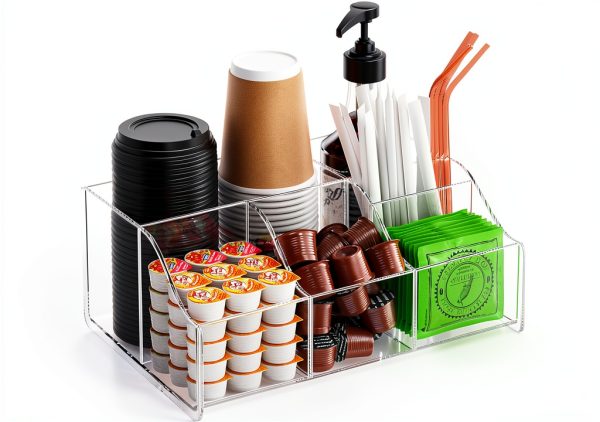 Acrylic Coffee Bar Organizer by Upitry – Multi‑Compartment Rack-0