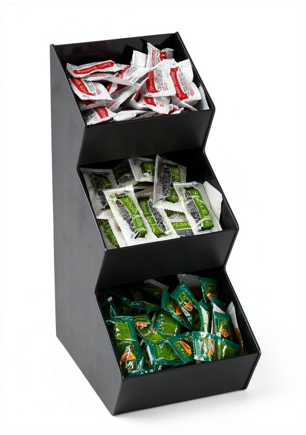 Displays2go Countertop Organizer D2G13988 Black Acrylic 3‑Tier Rack-0