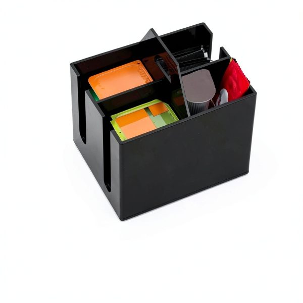 Acrylic Jelly Packet Rack MSHUNKEJI Black 4-Compartment Countertop-4