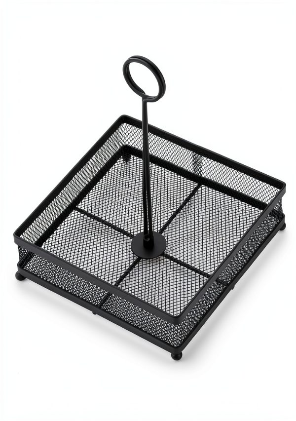 Lyellfe Set of 2 Metal Condiment Caddy, Square Table Caddy Collection with Number Card Holder, Black Tabletop Seasoning Spice Organizer for Grill Outdoors, Restaurant, Kitchen Cabinet-2