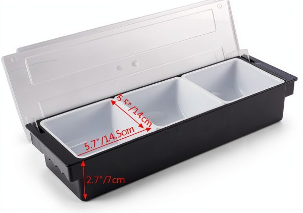 Fruit Veggie Condiment Caddy FEOOWV 3 Compartment Plastic Organizer-1