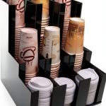 RCS Plastics Verticle Coffee Cup Dispenser Lid Holder Black 12x12x12-0