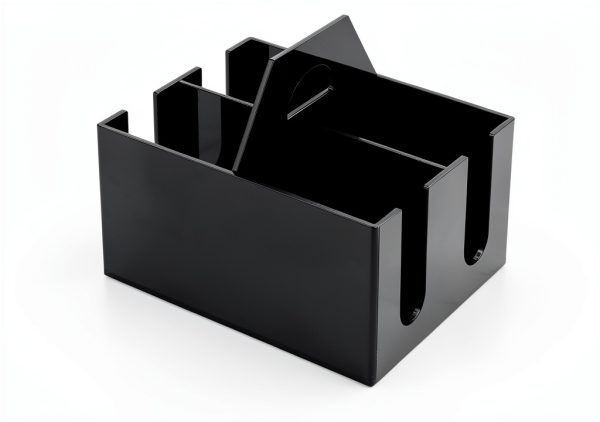Acrylic Jelly Packet Rack MSHUNKEJI Black 4-Compartment Countertop-1