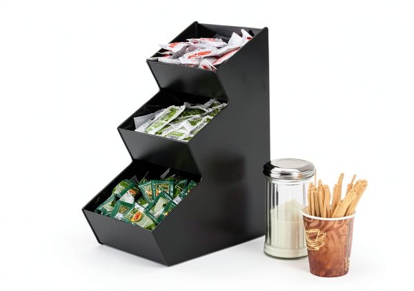 Displays2go Countertop Organizer D2G13988 Black Acrylic 3‑Tier Rack-1
