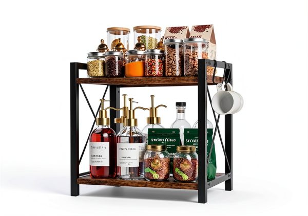Coffee Bar Shelf Organizer BOKIOVIN 2‑Tier K‑Cup Holder Black XL-5