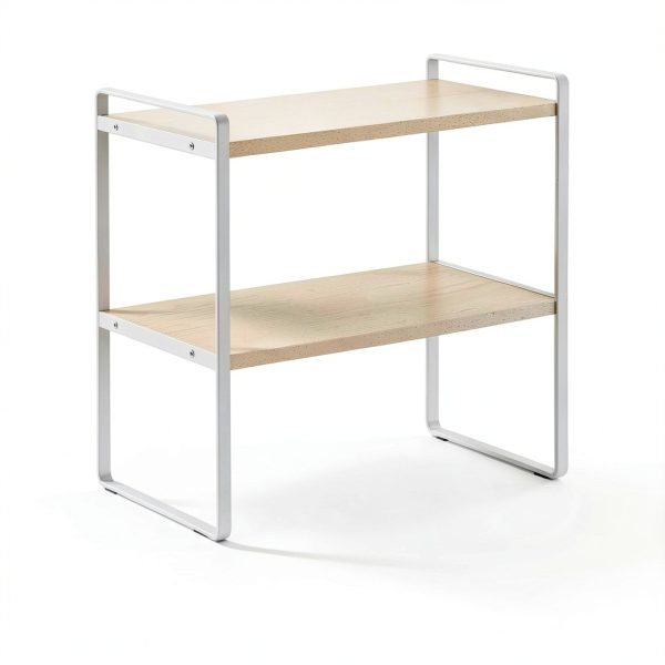 Matcha Station Shelf 2 Tier Organizer by Moryimi White Wood Countertop-5